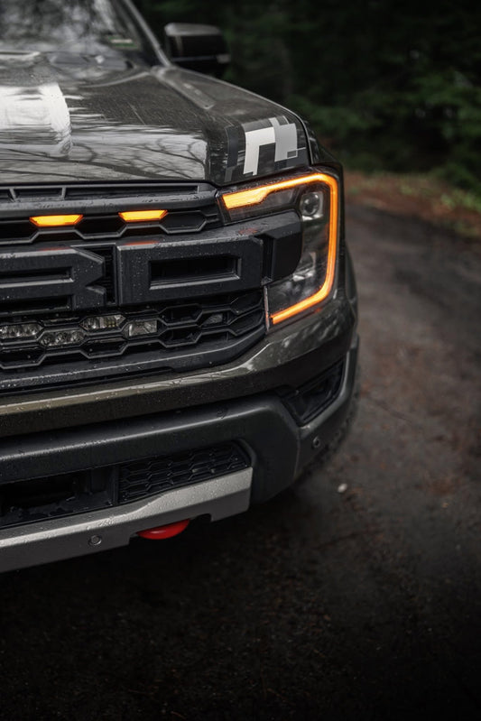 USA STYLE Amber Front Headlight Daytime Running Lights Replace WHITE Unit For NEXT-GEN FORD RANGER , RAPTOR & EVEREST