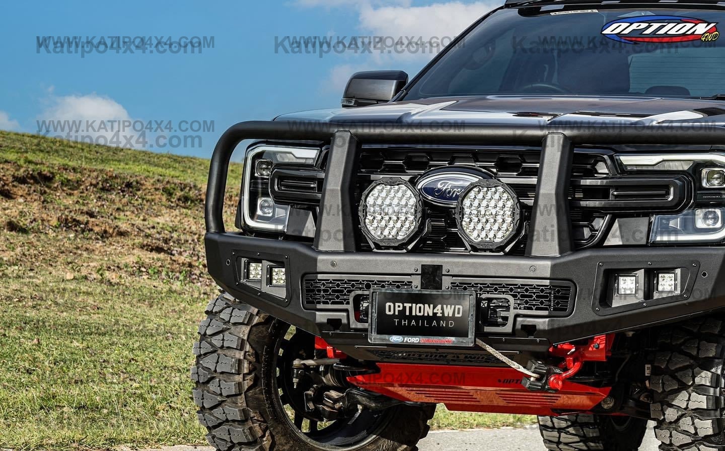 NEXT-GEN 2022+ OP-V2 SUPREME FRONT WINCH BAR ( Loop ) - FORD RANGER & EVEREST