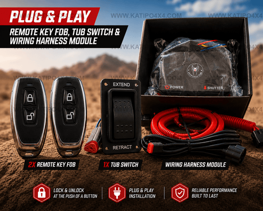 Electric Wildtrak Roller Lid Wire loom & Wireless KEY FOB controller ( Fit you own lid ) ©