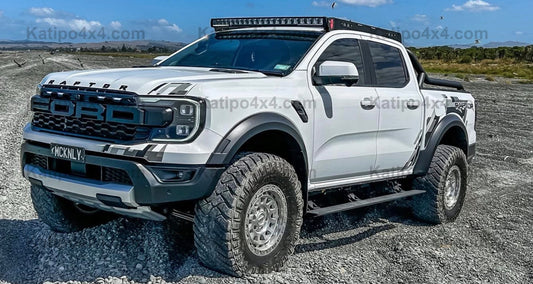 ELECTRIC POWER RETRACTABLE BOARD / FORD RANGER, RAPTOR SIDE STEPS (2012-2025+) with LED Lights - Or NO LIGHTS