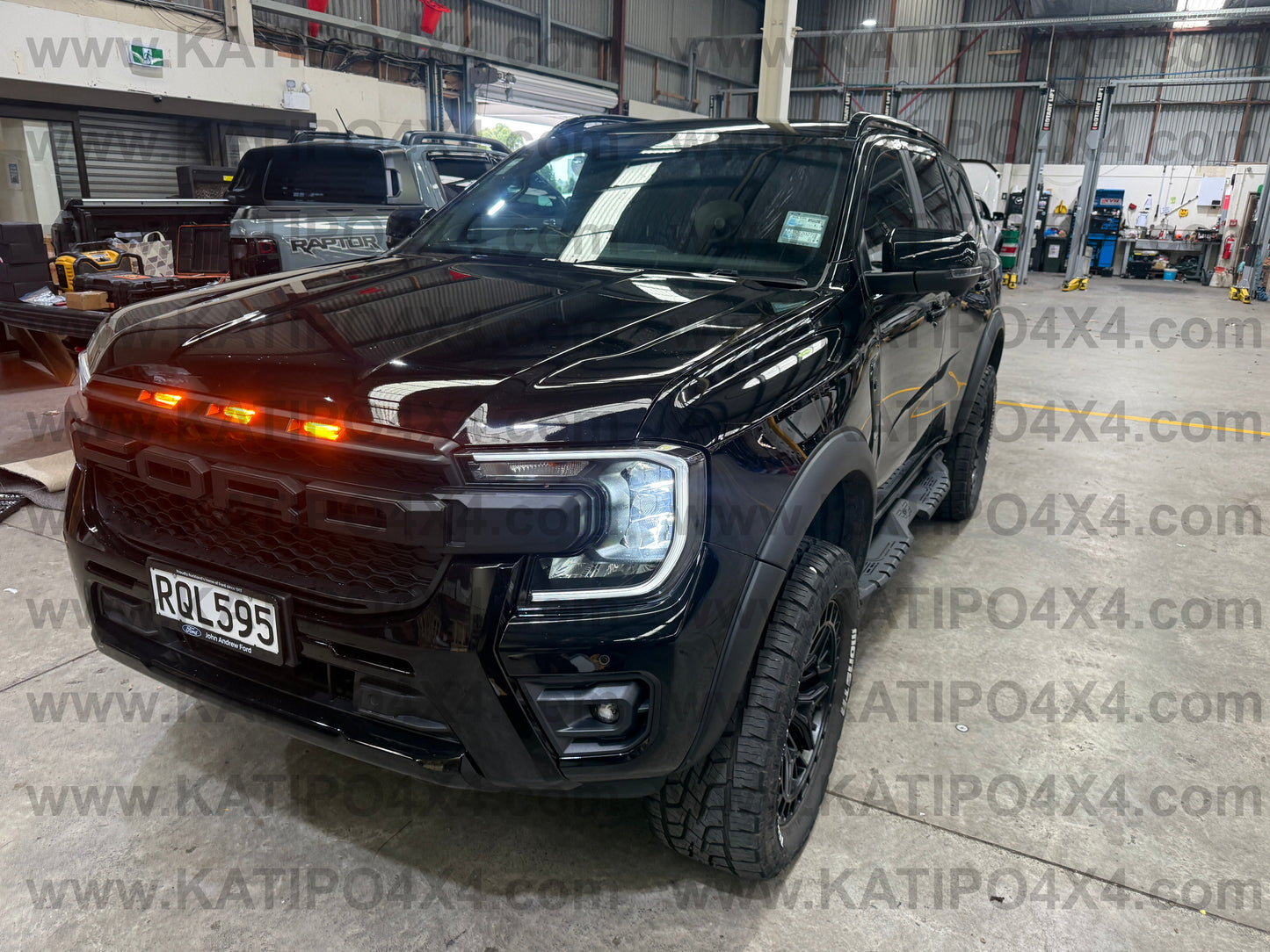 2022+ NEXT-GEN FAKE / AFTERMARKET RANGER RAPTOR GRILL LIGHTS 3PC AMBER OR WHITE LED FRONT GRILL LIGHT LAMPS
