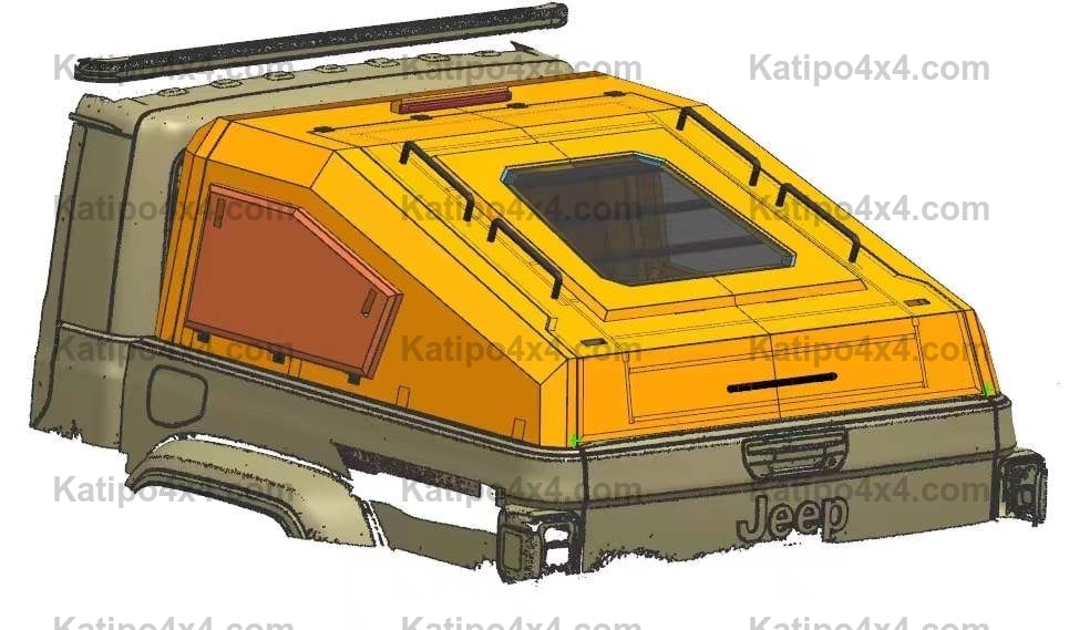 Aluminium Canopy - JEEP Gladiator Lock-up Canopy ( FAST BACK )