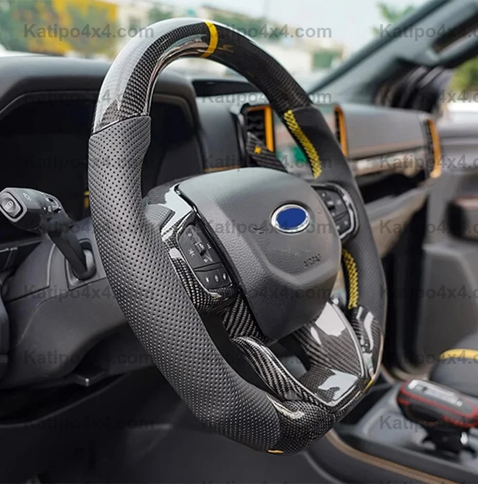 NEXT-GEN FORD RANGER / RAPTOR / EVEREST 2022+ Custom Carbon Fibre steering wheel with Intelligent speed steering wheel