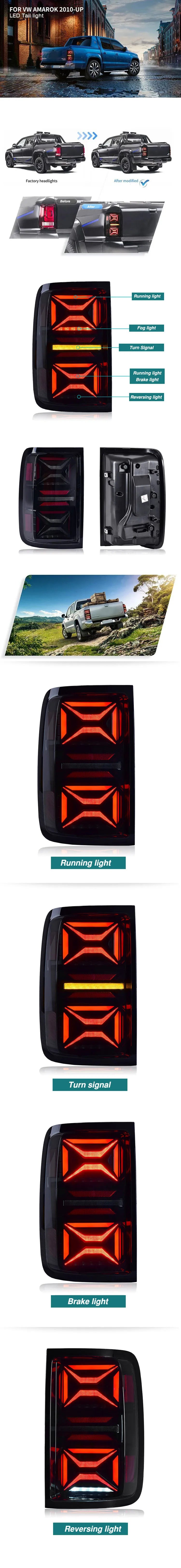 LED REAR LIGHTS VW Amarok 2008-2022 , Sequential Turning Signal ( X-MEN DESIGN ) FREE WORLD-WIDE SHIPPING