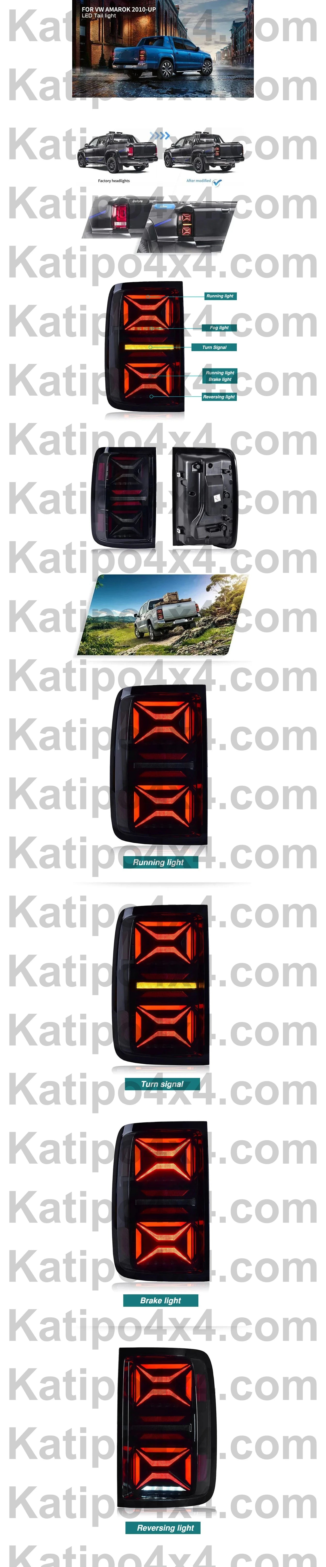 LED REAR LIGHTS VW Amarok 2008-2022 , Sequential Turning Signal ( X-MEN DESIGN ) FREE WORLD-WIDE SHIPPING