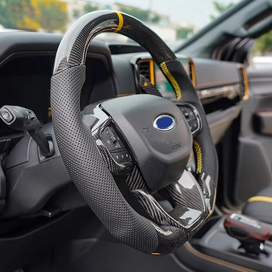 NEXT-GEN FORD RANGER / RAPTOR / EVEREST 2022+ Custom Carbon Fibre steering wheel with Intelligent speed steering wheel