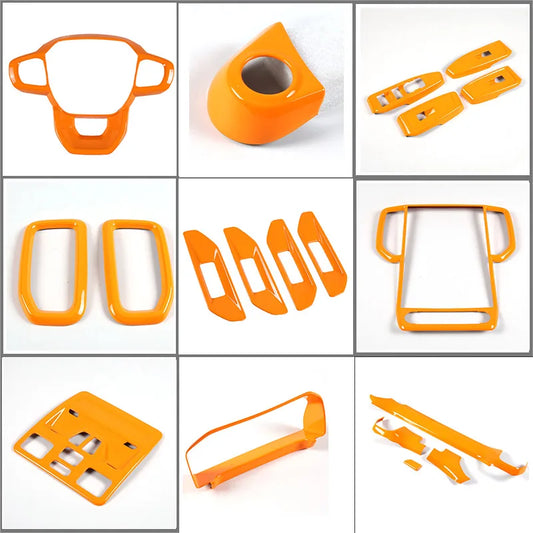 NEXT-GEN Ford Ranger & Raptor 2022-2024+ ABS Orange Car Center Control Panel Steering Wheel Decorative Interior Parts