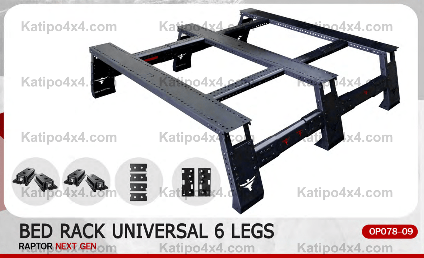 NEXT-GEN - OPTION4WD 6-LEG TENT RACK ( RANGER & RAPTOR )