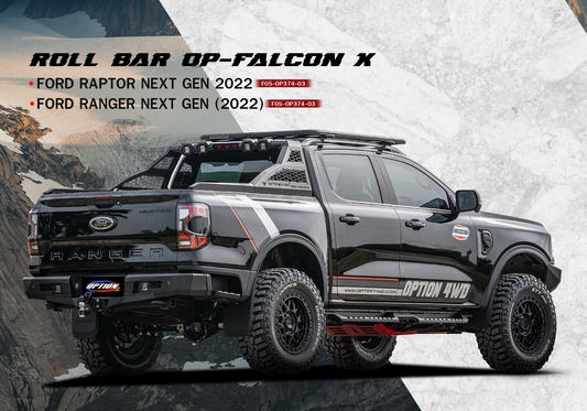 OP-FALCON X SPORT BAR ( NEXT-GEN FORD RANGER & RAPTOR ) Suitable to fit onto a HARD-LID