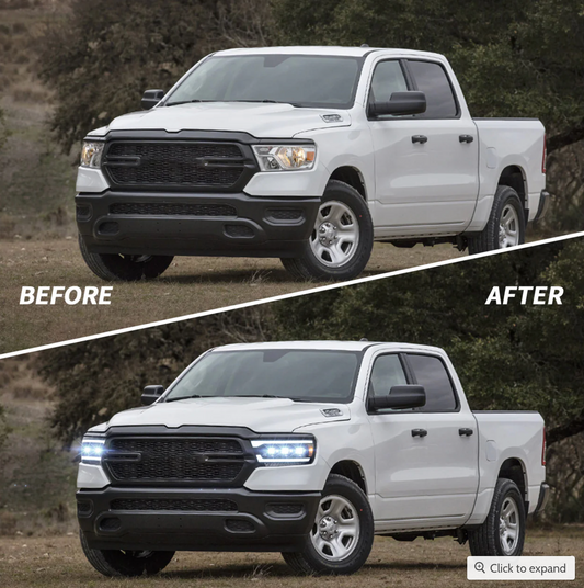 Matrix Projector Headlights For Dodge Ram 1500 2500 3500 ( 2019-2024) 5th Gen