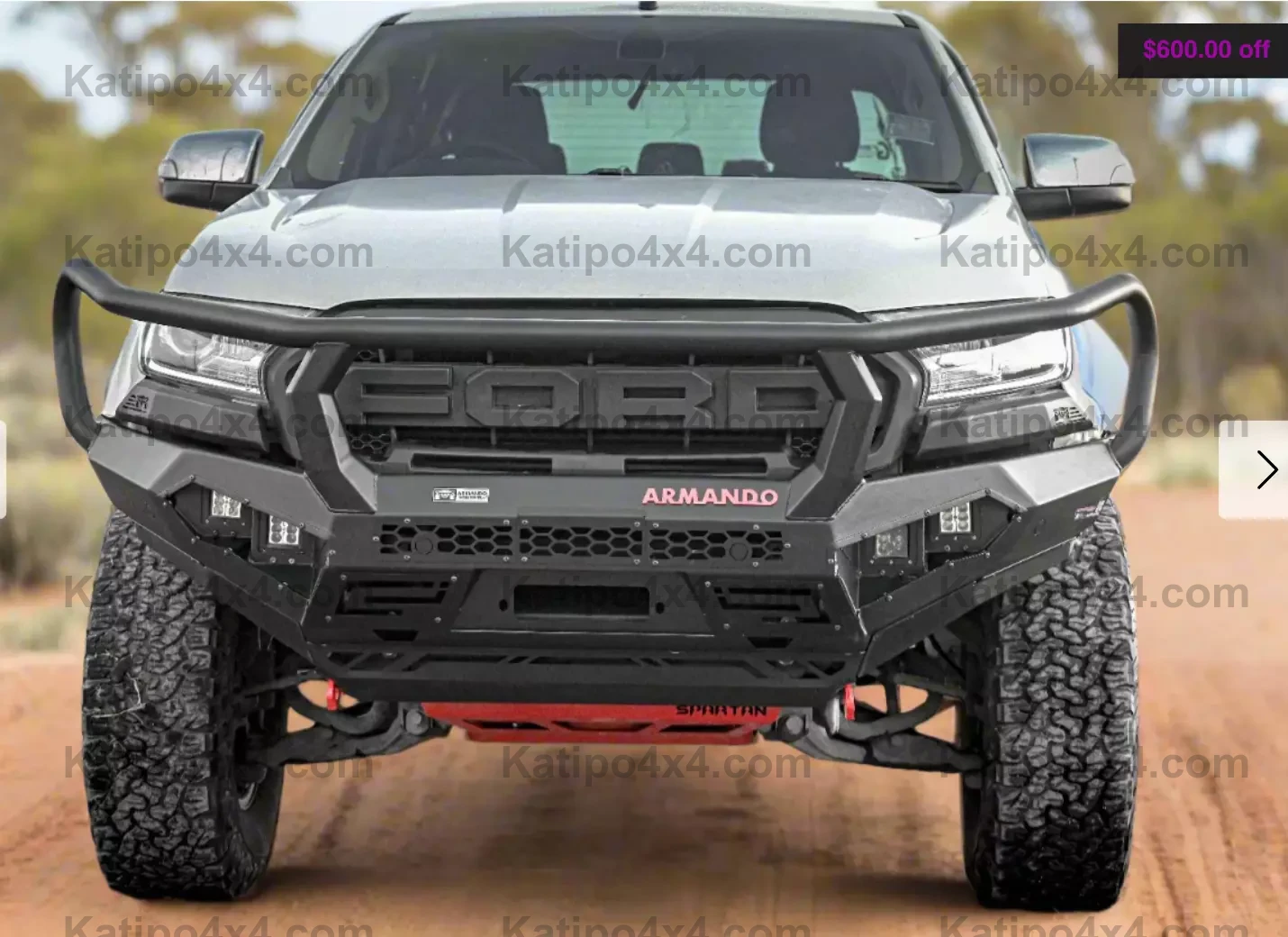 ARMANDO - Hoop Spartan Bull Bar to Suit Ford Ranger PX 2015-2022
