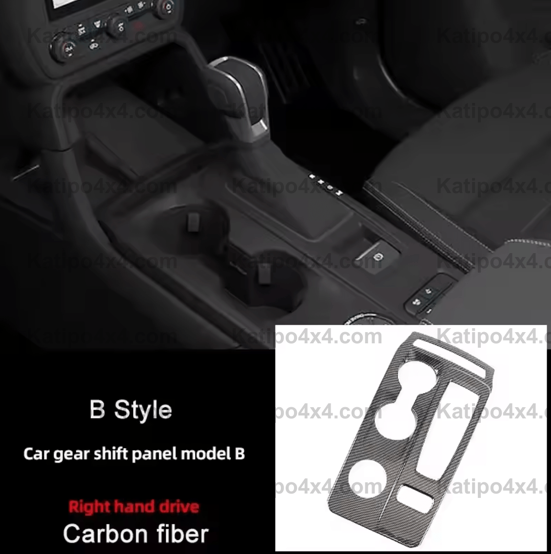 NEXT-GEN Ford Ranger 2023+ Carbon Fiber Central Gear Shift Panel water cup holder Panel trim RHD & LHD