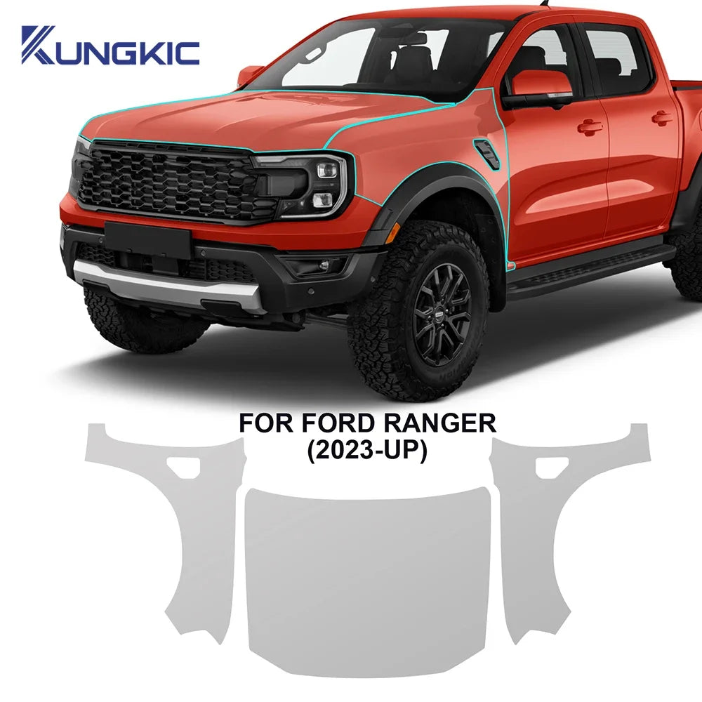 Car Pre-cut Paint Protection Film For Ford Ranger, Platinum, Wildtrak, Raptor, XL 2022+ . Self-Healing PPF Anti-Scratch