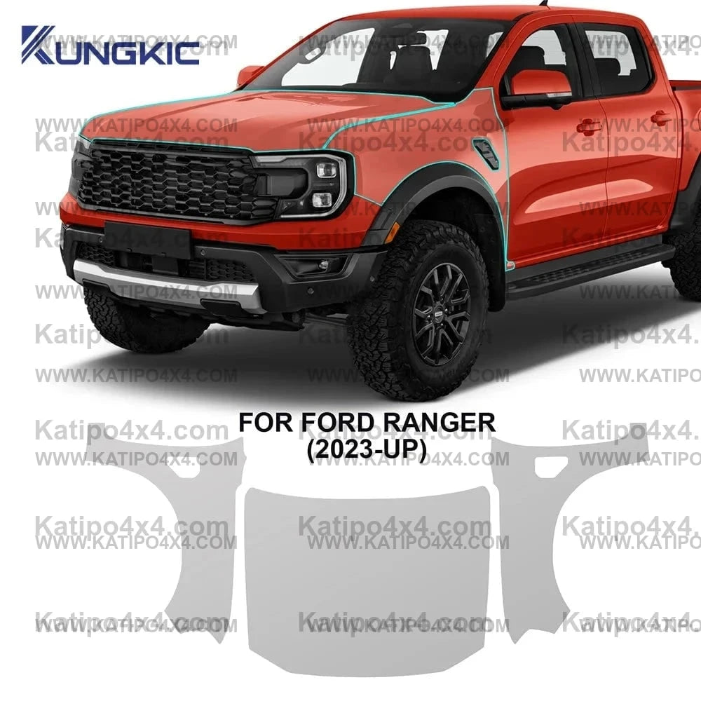 Car Pre-cut Paint Protection Film For Ford Ranger, Platinum, Wildtrak, Raptor, XL 2022+ . Self-Healing PPF Anti-Scratch