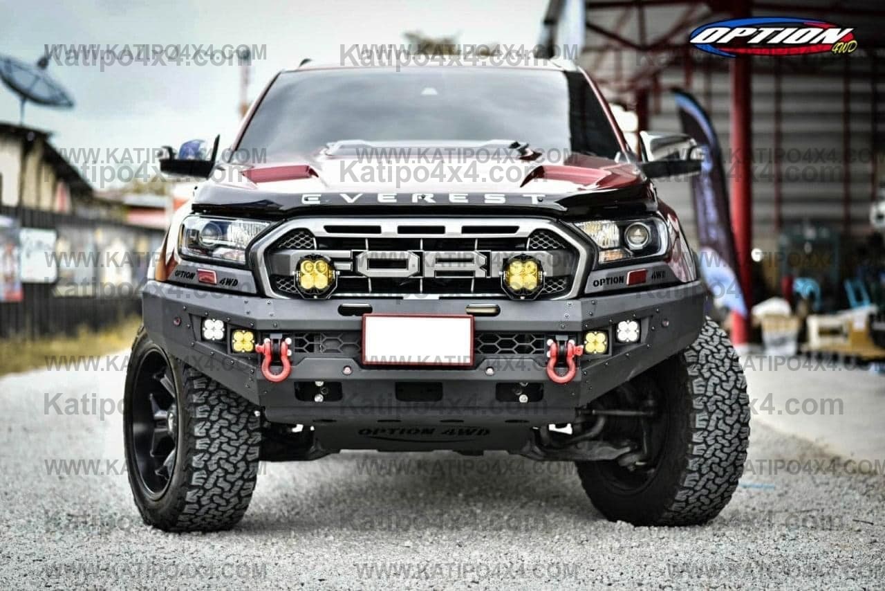 OPTION4WD - V.1 FRONT WINCH BAR - FORD RANGER & EVEREST (2015-2022) kit