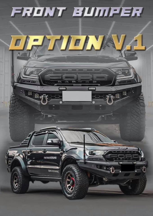 OPTION4WD - V.1 FRONT WINCH BAR - FORD RANGER & EVEREST (2015-2022) kit