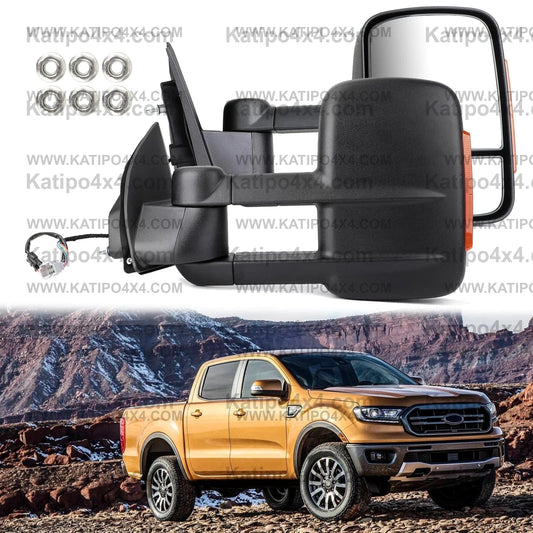 FORD RANGER & MAZDA BT-50 TOWING MIRRORS 2011-2022 PX1,PX2,PX3 & RAPTOR, FREE WORLDWIDE SHIPPING
