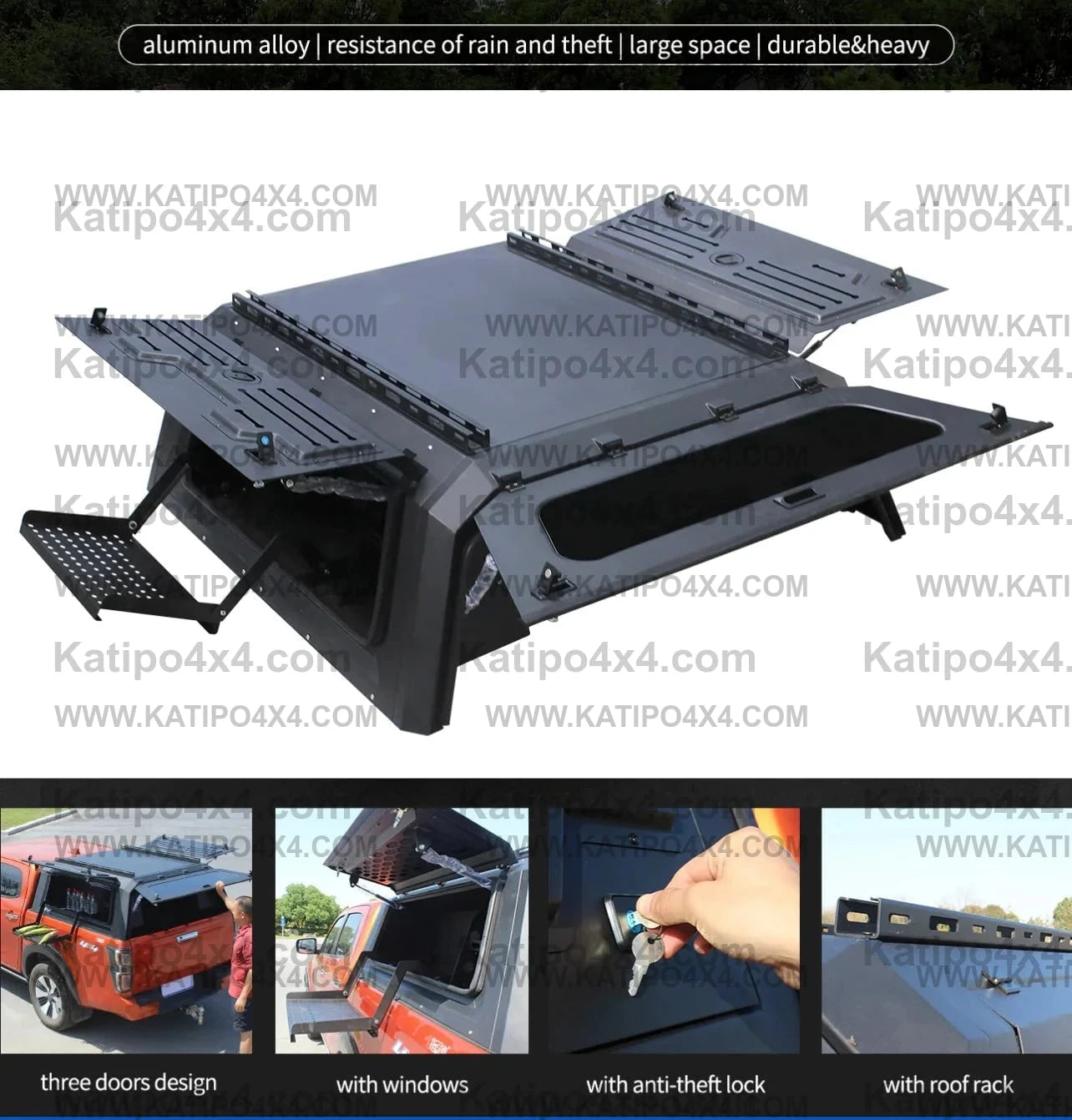 JEEP Gladiator Heavy Duty Secure & Strong Lock-up ALUMINIUM Canopy