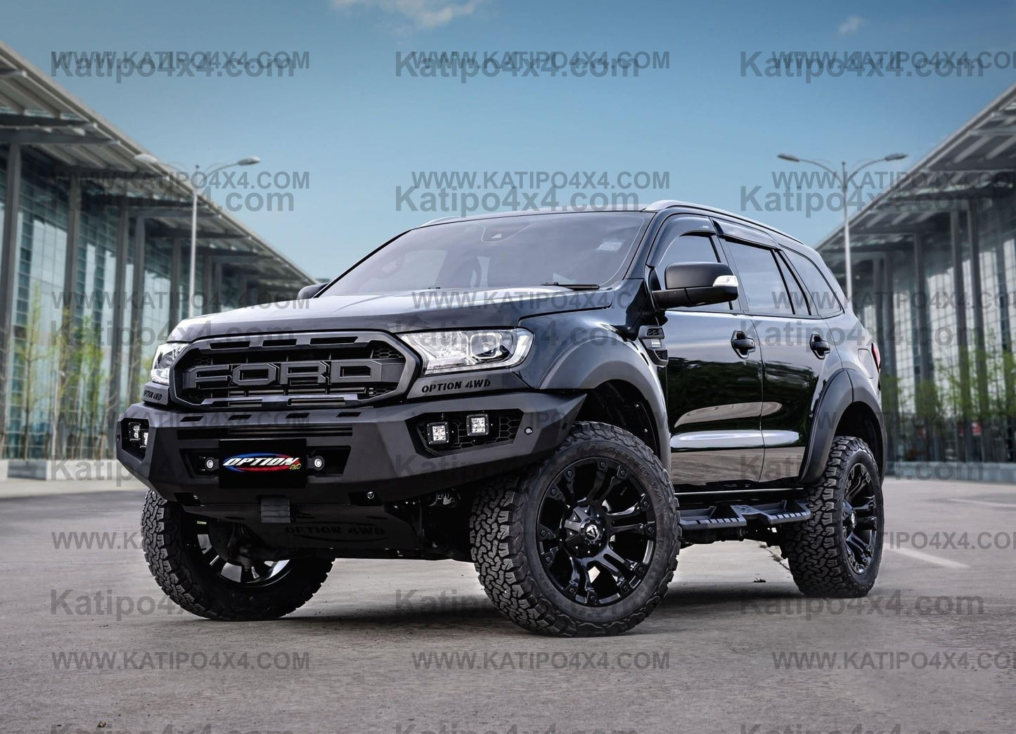 OPTION4WD - V.3 FRONT WINCH BAR - RANGER & EVEREST (2015-2022)