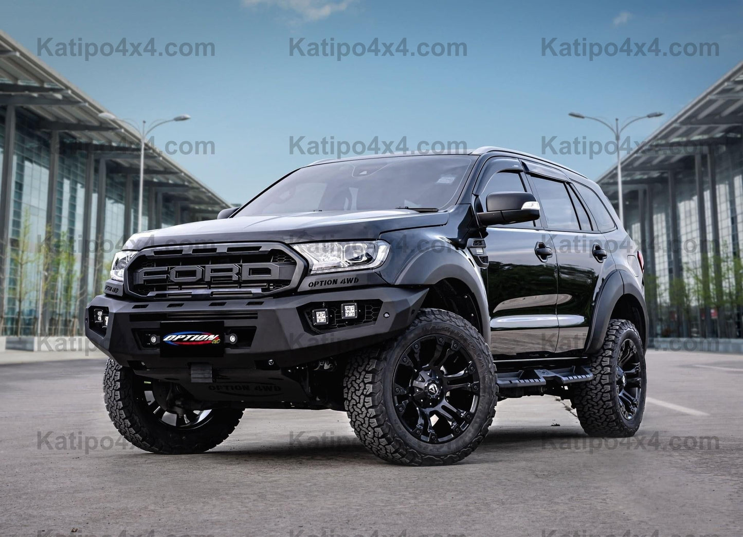 OPTION4WD - V.3 FRONT WINCH BAR - RANGER & EVEREST (2015-2022)