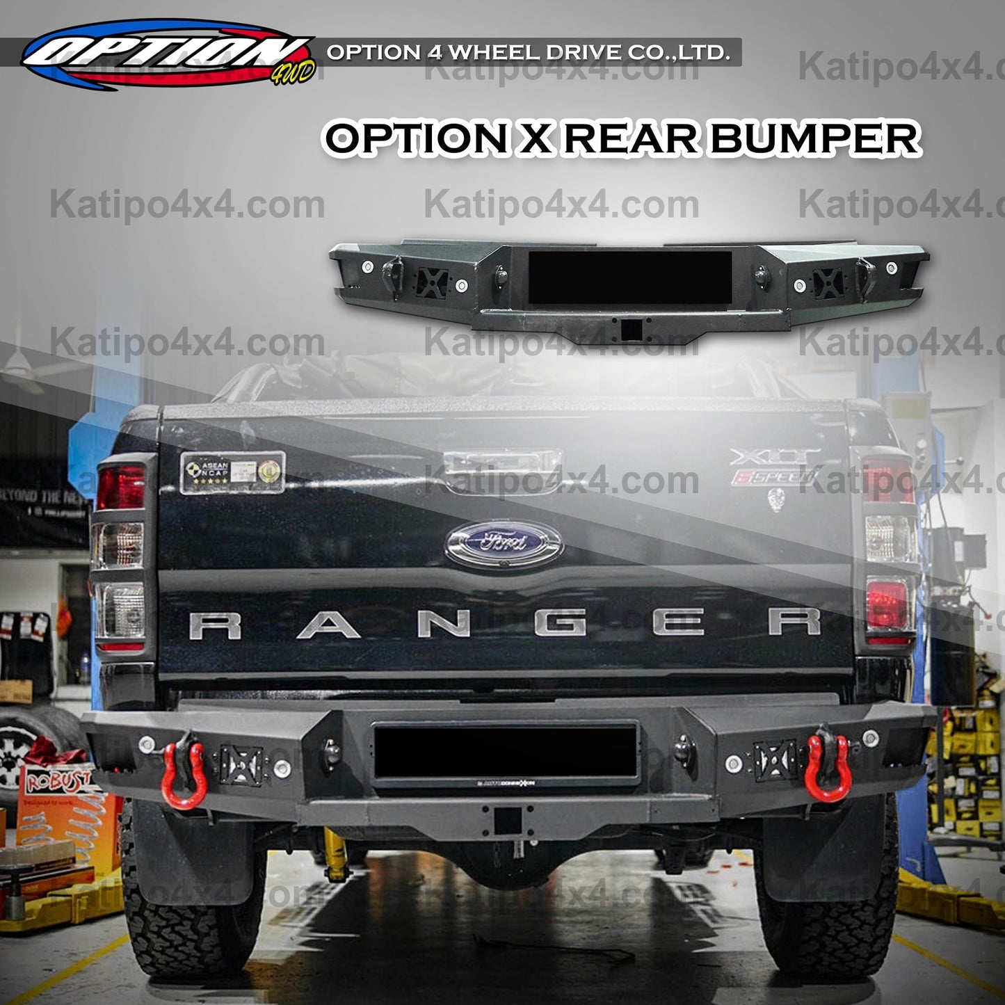 OPTION4WD, FORD RANGER - OPTION-X REAR BAR 3.5T TOW ( 2012-2022 )