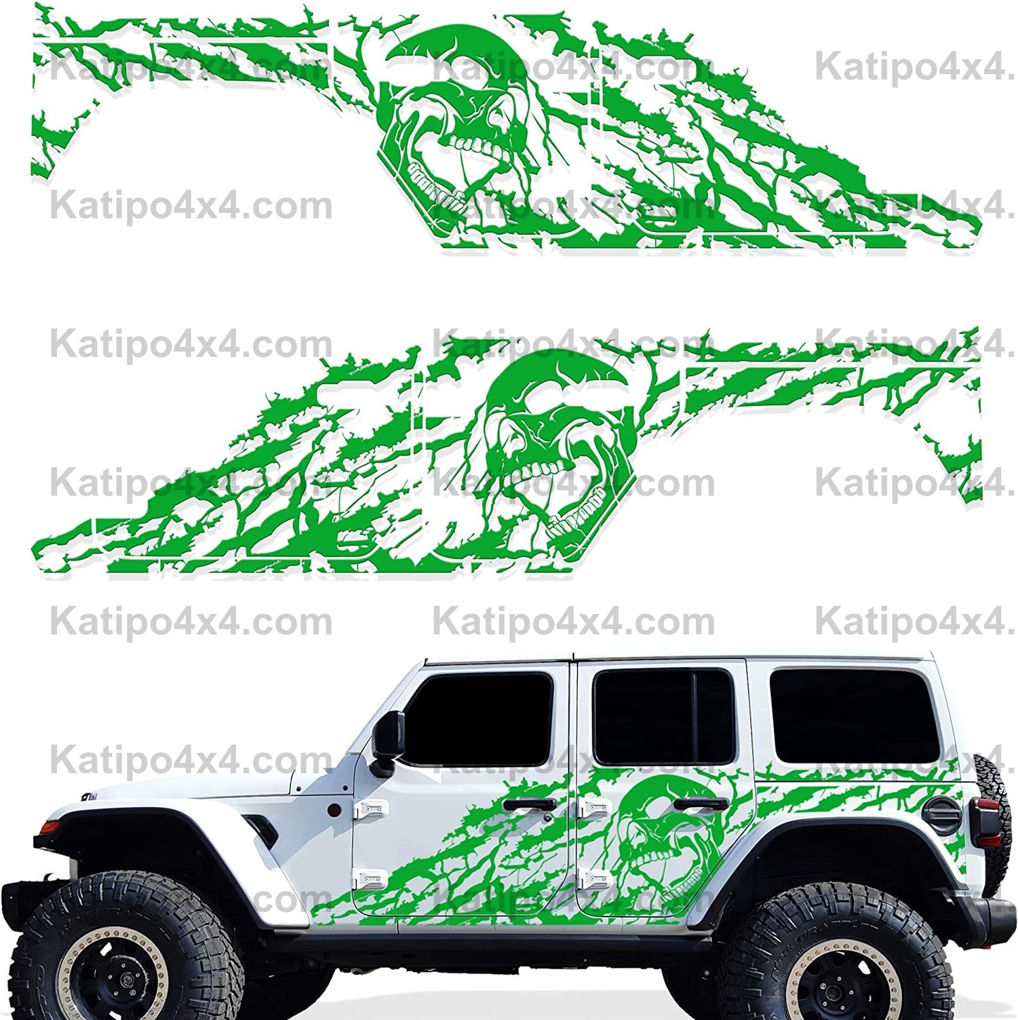 Tire Tracks Side Graphics Kit 3M Vinyl Decal Wrap Compatible with SUV TRUCK CAR 4 Door 2007-2016 - Nimbus Gray