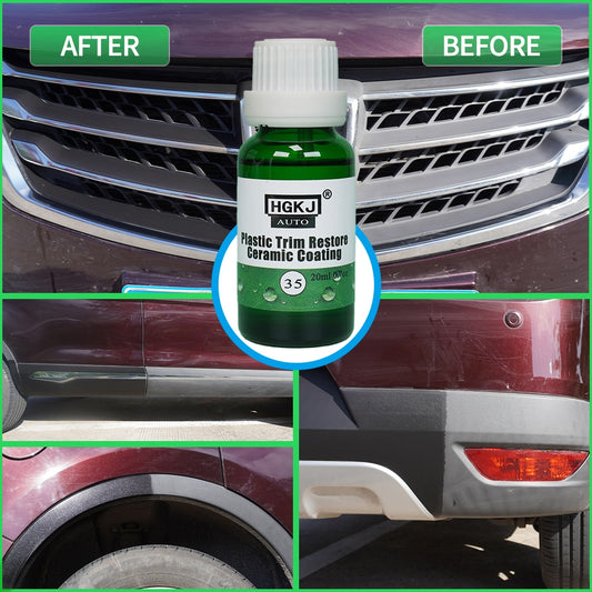 Plastic & Trim Ceramic Coating Agent for refreshing and restoration of black trim parts