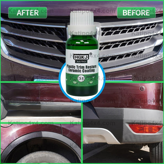 Plastic & Trim Ceramic Coating Agent for refreshing and restoration of black trim parts