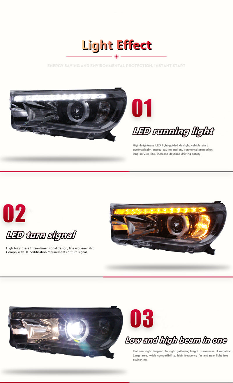 TOYOTA HILUX N80 LED HEADLIGHTS 2015-2019