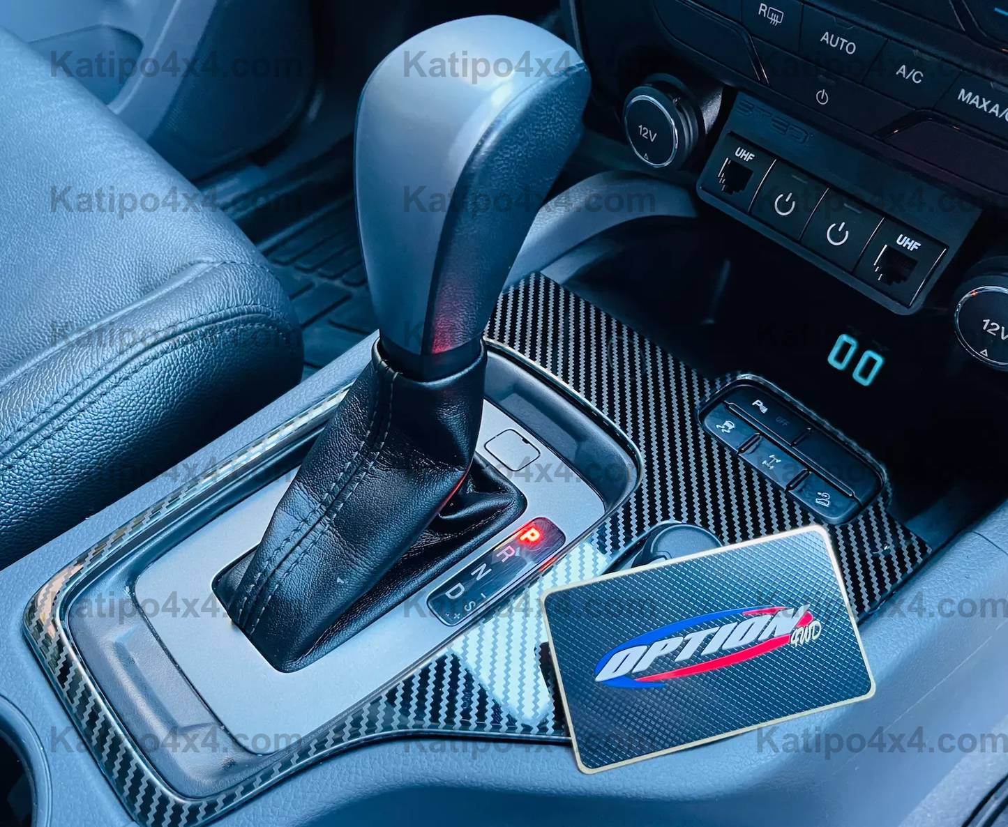 Ford Ranger 2015-2022 1pc Carbon Fiber Colour Stainless Button Gear Panel Cover ( FREE WORLDWIDE SHIPPING )