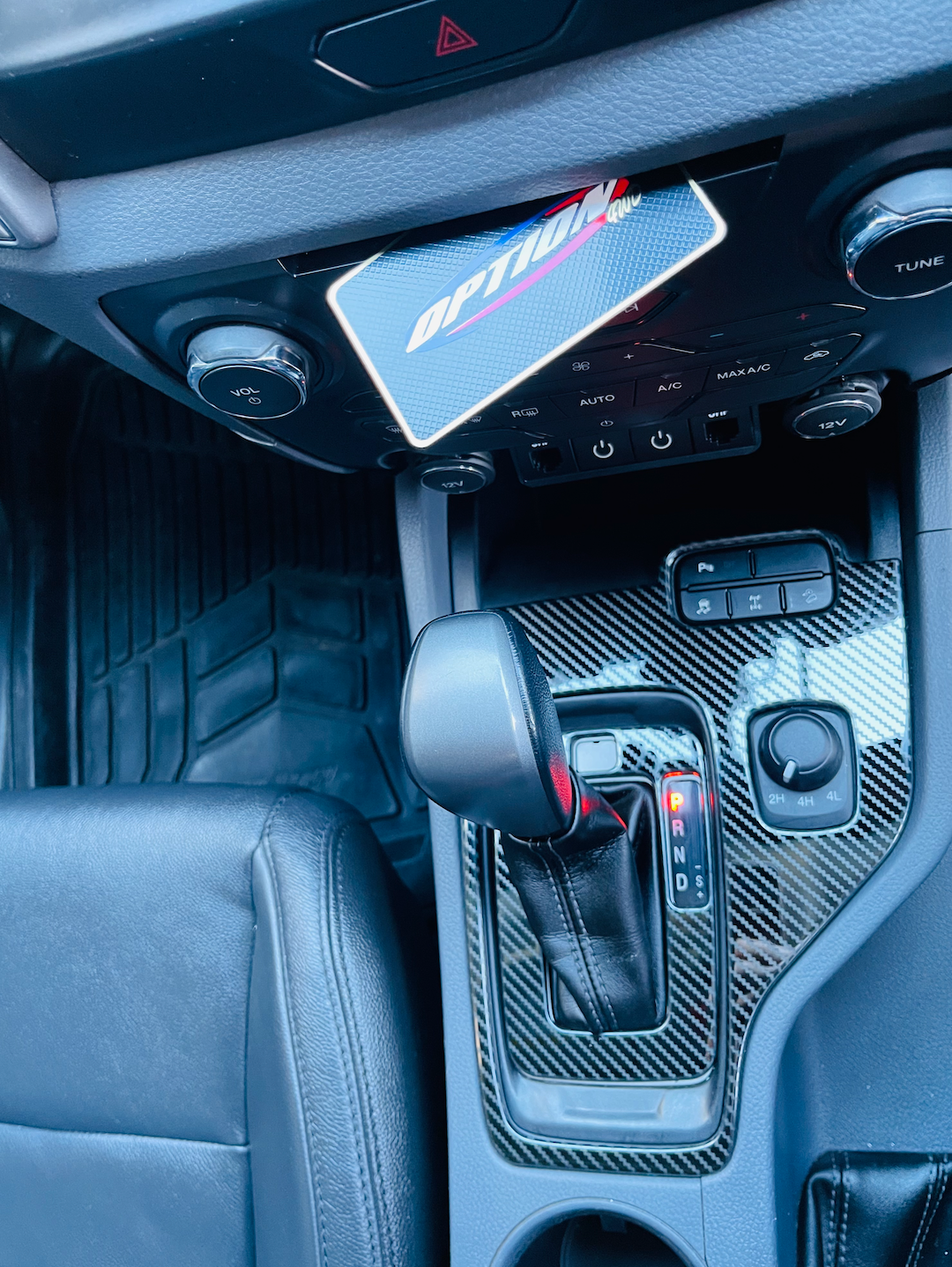 Ford Ranger 2015-2022 1pc Carbon Fiber Colour Stainless Gear Shift Panel ( FREE WORLDWIDE SHIPPING )