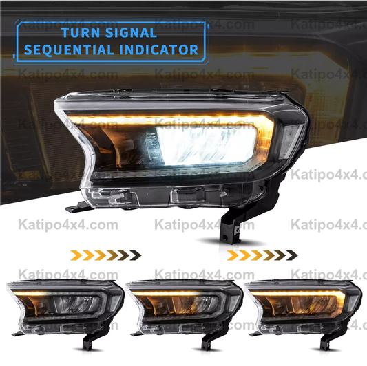 ( ROAD LEGAL LED HEADLIGHTS ) FORD RANGER, EVEREST & RAPTOR (2015-2022) - ( FREE WORLD WIDE SHIPPING )