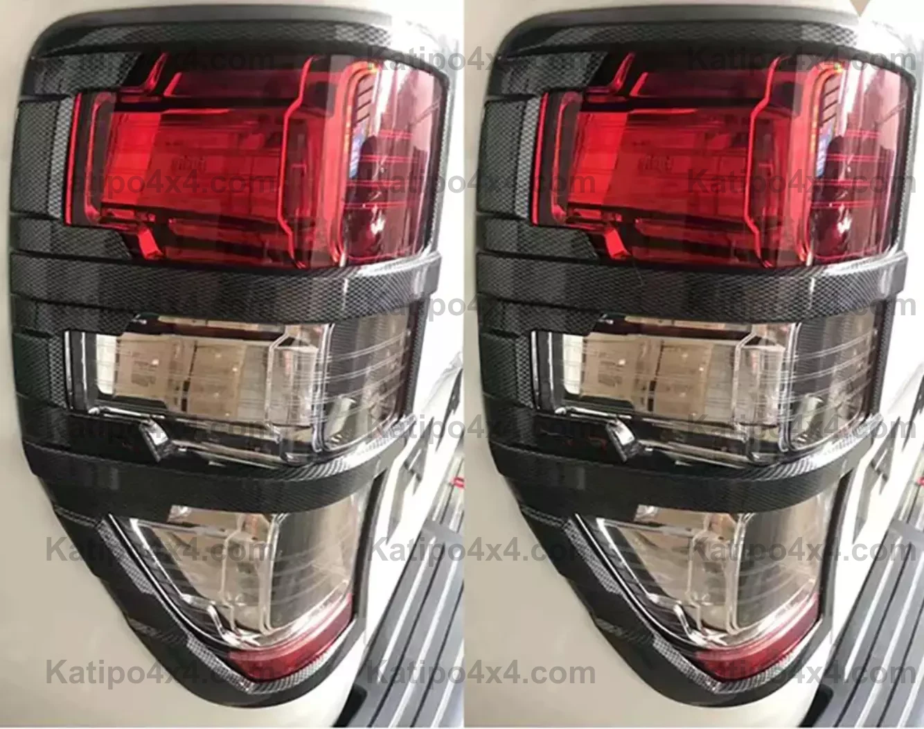 Carbon Fiber Colour tail light cover rear lamp cover for Ford Ranger & Raptor 2012-2022