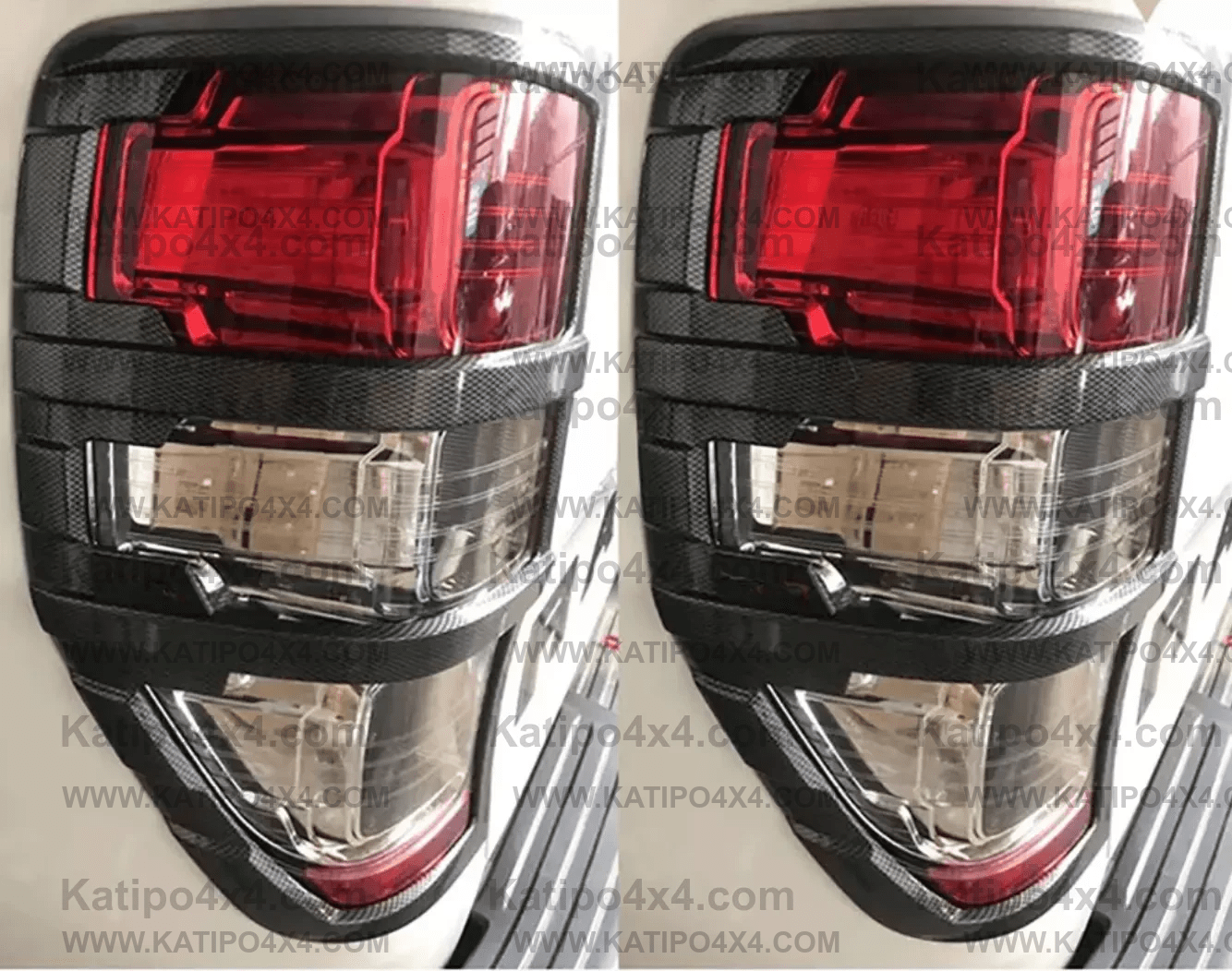 Carbon Fiber Colour tail light cover rear lamp cover for Ford Ranger & Raptor 2012-2022