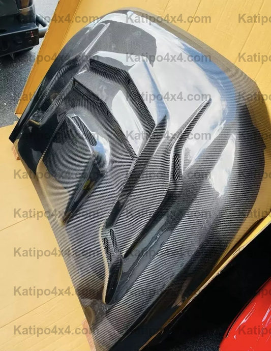 FORD RANGER, EVEREST & RAPTOR CARBON BONNET, TYPE - STINGER WITH SCOOP (2015-2022) WORLDWIDE SHIPPING