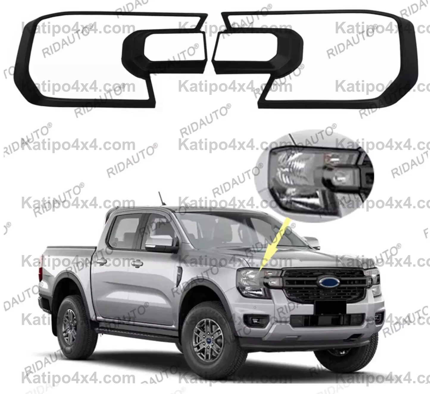 NEXT-GEN Ford Ranger Blackout Headlight Trim