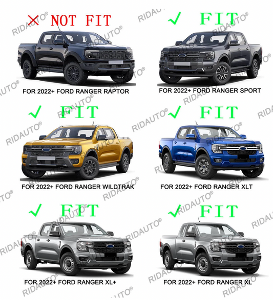 NEXT-GEN Ford Ranger Blackout SIDE Mirror Trim