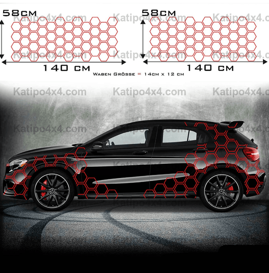 Honeycomb Side Sticker Rear Fender Sticker Car Sticker Suitable for any vehicle vinyl car wrap side graphic sticker decal