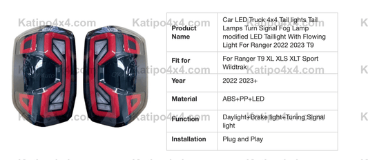 NEXT-GEN FORD RANGER LED REAR LIGHTS - 2023+
