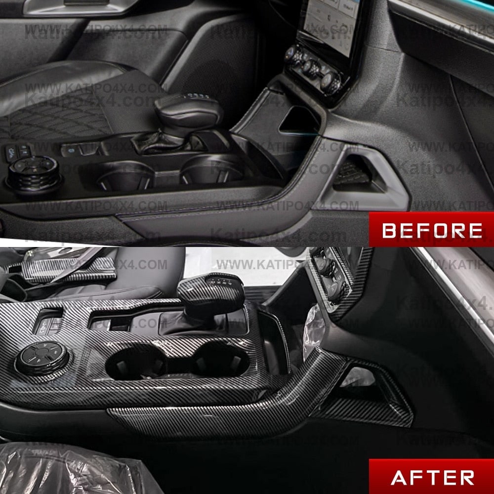 NEXT-GEN RANGER & EVEREST Carbon Fiber Center Console Line Gear Shift Decorative Trim