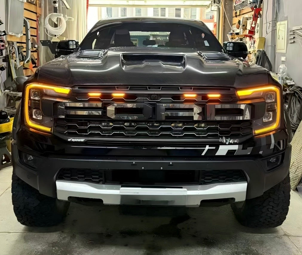 VENOM EDITION DRL — Unleashed!  Amber Grill Lights & Daytime Running Light Package Kit for 2022+ Ford Ranger Raptor NEXT-GEN