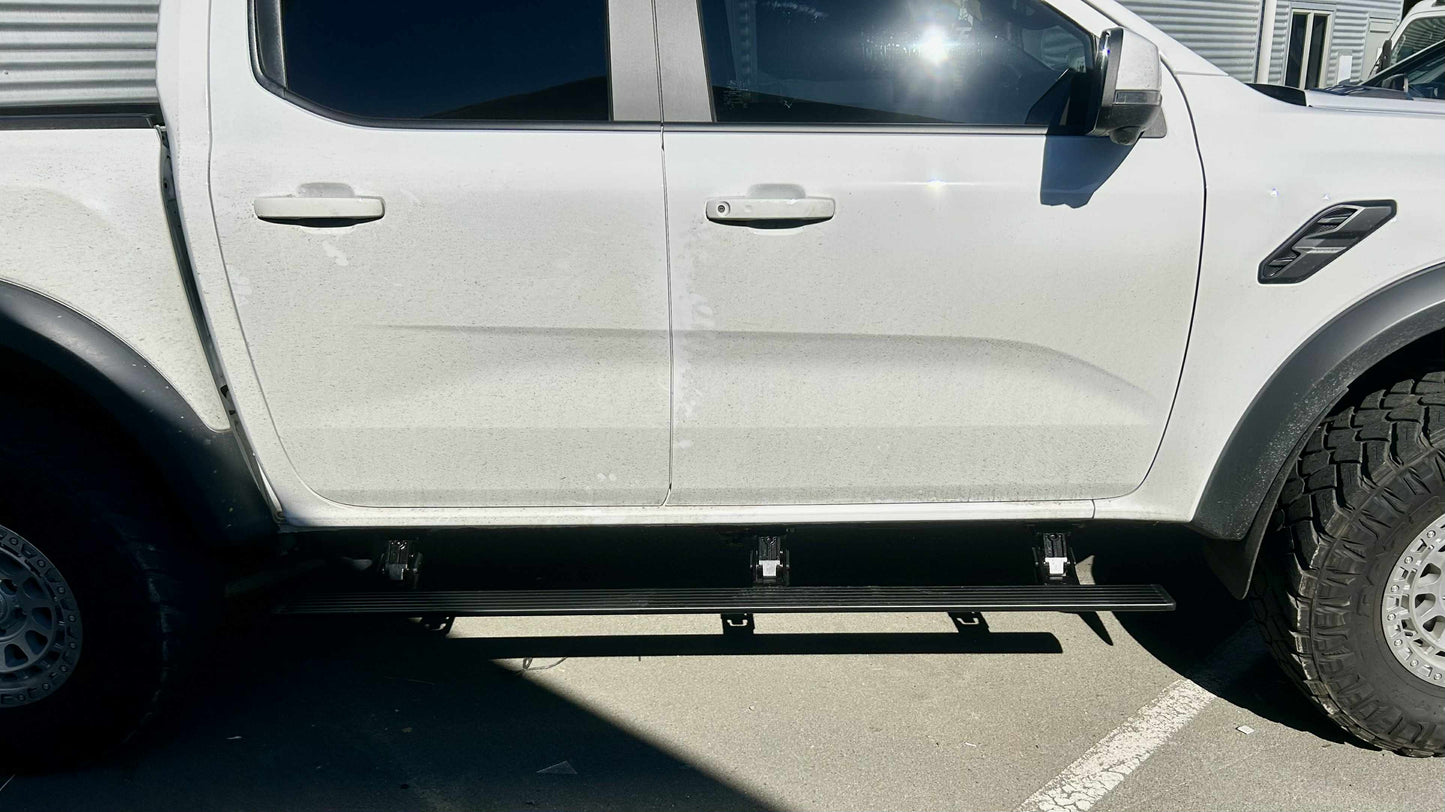 ELECTRIC POWER RETRACTABLE BOARD / FORD RANGER,  RAPTOR SIDE STEPS (2012-2025+) with LED Lights - Or NO LIGHTS