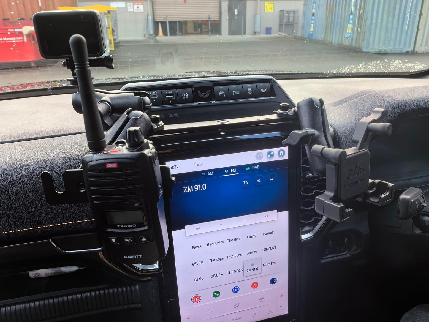 NEXT-GEN FORD RANGER & RAPTOR Center console CELL PHONE, UHF HOLDER , GOPRO Mounting Bracket