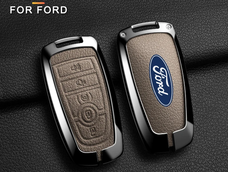 Premium key fob Cover in Alloy & Leather for 2022+ FORD RANGER, EVEREST & RAPTOR ( FREE WORLDWIDE SHIPPING )