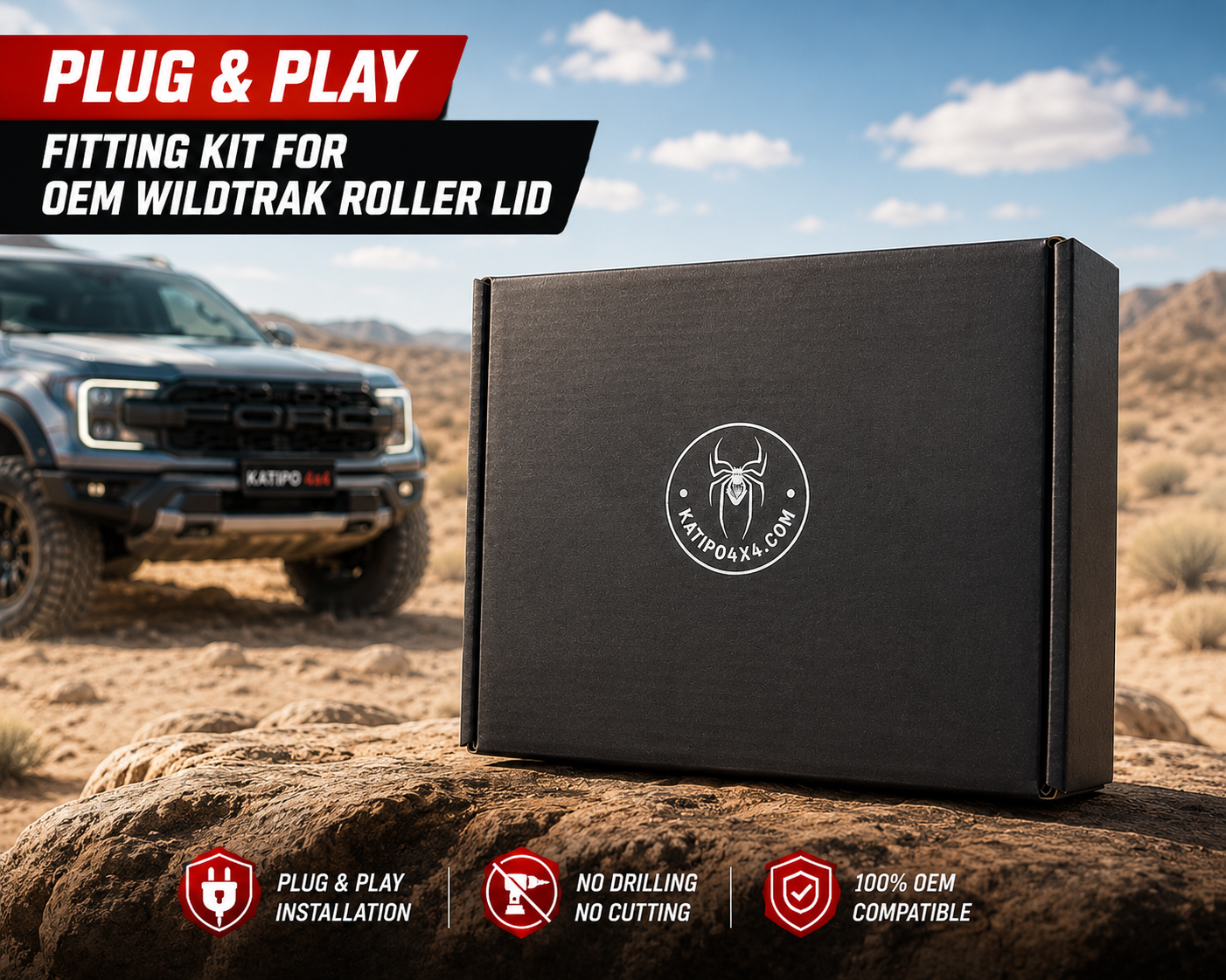 Electric Wildtrak Roller Lid Wire loom & Wireless KEY FOB controller ( Fit you own lid ) ©