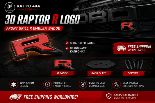 3D RAPTOR R LOGO - Front Grill R Emblem Badge