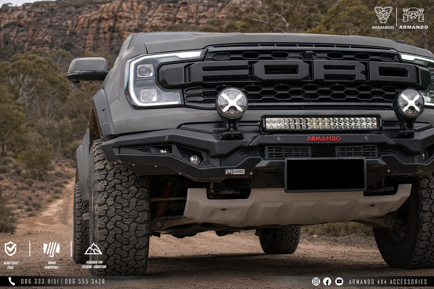 ARMANDO® - Prime Series Bull Bar – Ford Next Gen Ranger (2022+-Current)