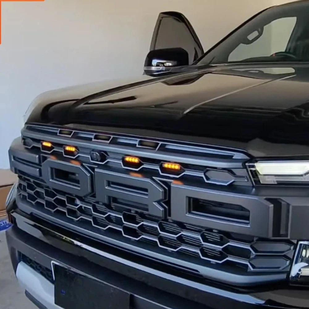 2022+ NEXT-GEN RANGER RAPTOR GRILL LIGHTS ( PERFECT FIT ) 4PC AMBER LED FRONT GRILLE LIGHT LAMPS
