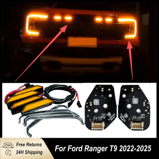 Amber Grill Lights & Daytime Running Light Package Kit for 2022+ Ford Ranger Raptor NEXT-GEN