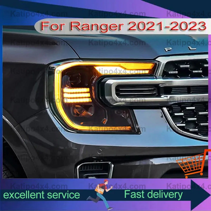 New Style Headlights For Ford Ranger T9 2021-2023 Refit Upgrade LED Du ...